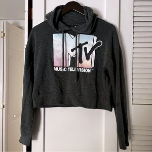 MTV cropped hoodie sweatshirt